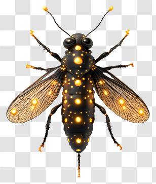 Lightning Bugs - Glowing Insect With Luminous Spots Transparent PNG