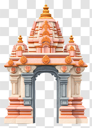 Hindu Temple Arch - Traditional Temple Gate Architecture Transparent PNG