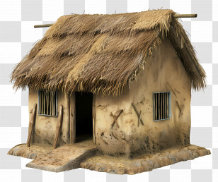 Indian Mud Hut House - Thatched Mud House Architecture Transparent PNG