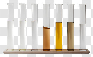 Test Tubes - Glass Test Tubes With Various Liquid Levels Transparent PNG