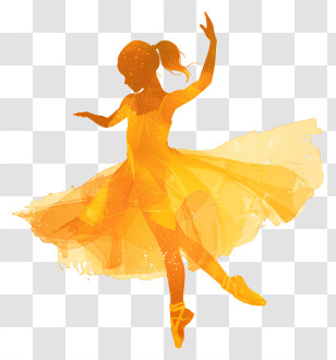 Little Girl Dancing Ballet - Elegant Ballerina Silhouette In Motion Transparent PNG