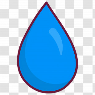 Water Drop - Minimalist Blue Water Droplet Icon Transparent PNG