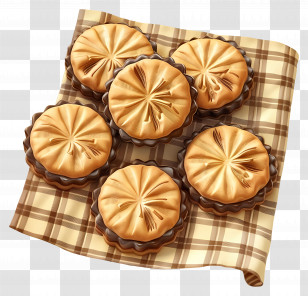 Cookies - Delicious Baked Cookies On A Plaid Cloth Transparent PNG