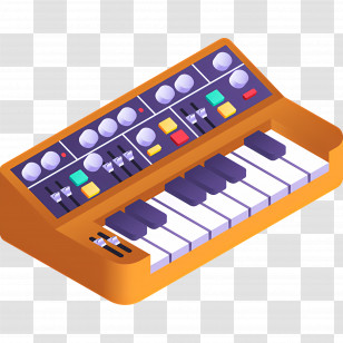 Music Keyboard - Electronic Synthesizer Transparent PNG