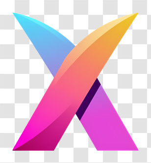 X Logo - Gradient X-Shape Colorful Logo Design Transparent PNG