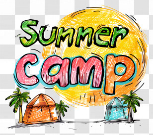 Summer Camp - Summer Camp Fun Doodle Illustration Transparent PNG
