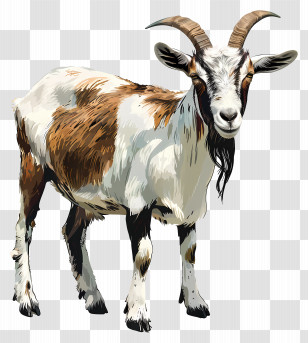Goat - Realistic Illustration Of Standing Goat Transparent PNG