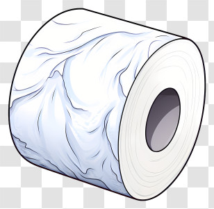 Hand Drawn Toilet Tissue - Roll Of White Toilet Paper Illustration Transparent PNG