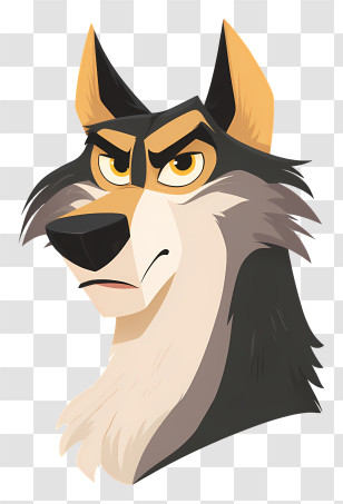 Wolf Icon - Fierce Wolf Cartoon Illustration Transparent PNG