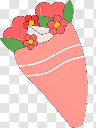 Pink Rose - Cartoon Flower Bouquet Transparent PNG