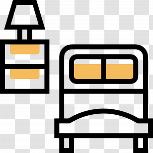 Sleeping Room - Bedroom With Bed And Lamp Transparent PNG