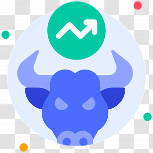 Stock Market - Blue Bull With Growth Symbol Transparent PNG