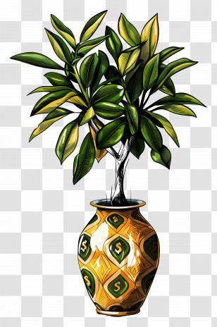 Dollar Tree - Plant In Decorative Vase Transparent PNG