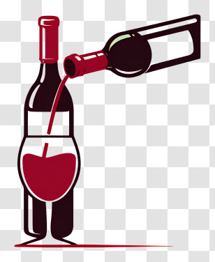 Wine Bottle Pouring - Wine Bottle Pouring Into Glass Transparent PNG