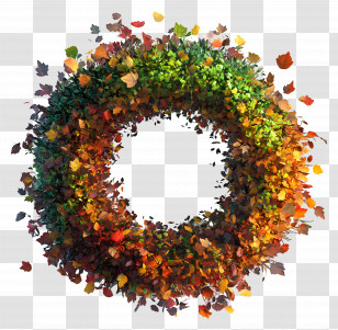 September Equinox - Autumn Leaf Wreath Transparent PNG