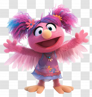Abby Cadabby - Pink Cartoon Character With Playful Wings Transparent PNG