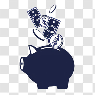 Money - Piggy Bank With Coins For Savings Concept Transparent PNG
