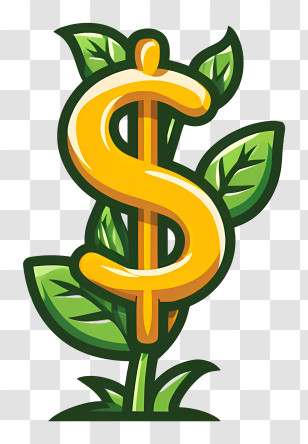 Dollar Tree Logo - Dollar Sign Growing As A Plant Transparent PNG