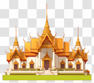 Thailand Grand Palace - Beautiful Golden Temple Illustration Transparent PNG