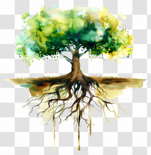 Tree With Roots - Tree With Extensive Roots Transparent PNG