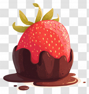 Chocolate Covered Strawberry - Chocolate Covered Strawberry Transparent PNG