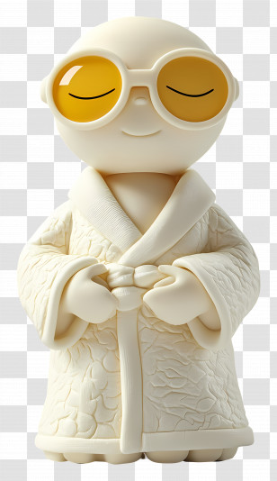 Bathrobe - White Character In Robe With Glasses Transparent PNG