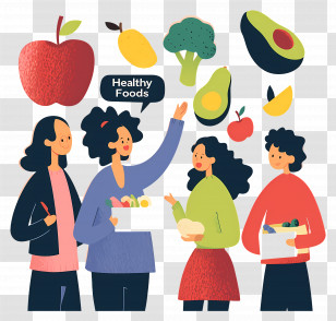 Eating Healthy - Group Discussing Healthy Foods Transparent PNG