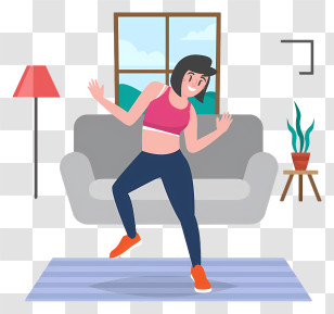 Yoga Pose - Woman Exercising At Home Transparent PNG