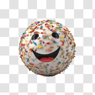 Confetti Ball - Smiling Sprinkle Ball For Kids Transparent PNG