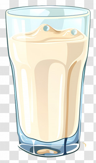 Milk - Illustration Of A Glass Of Milk In A Cartoon Style Transparent PNG