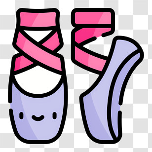 Ballet Shoes Logo - Cute Ballet Shoes With Pink Ribbons Transparent PNG