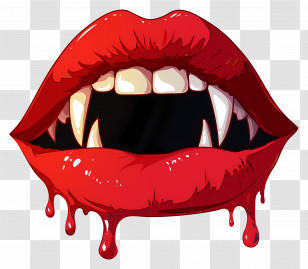 Vampire Teeth - Vampire Lips With Fangs Transparent PNG