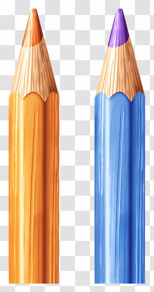 Pencil - Vivid Orange And Blue Colored Pencils Transparent PNG