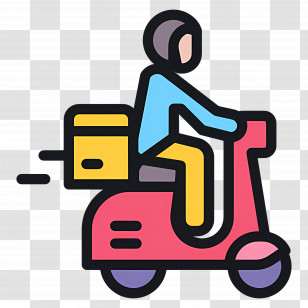 Delivery Boy - Delivery Scooter With Rider Transparent PNG
