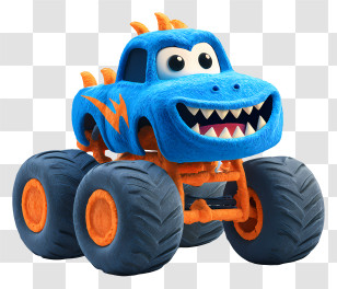 Monster Jam - Blue Monster Truck With Furry Design Transparent PNG