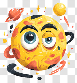 Mercury Planet With Eyes - Cartoon Planet With Eyes Transparent PNG