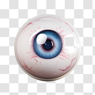 Halloween Eyeball - Realistic Human Eye With Blue Iris And Veins Transparent PNG