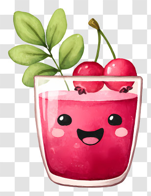Cranberry Juice - Cherry Juice With Happy Face Transparent PNG