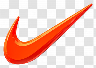 Nike Swoosh - Iconic Orange Nike Swoosh Logo Transparent PNG