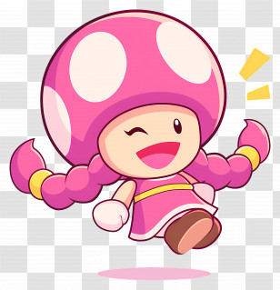 Toadette - Pink Mushroom Character Transparent PNG