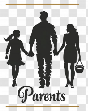 Global Day Of Parents - Family Silhouette Holding Hands Transparent PNG