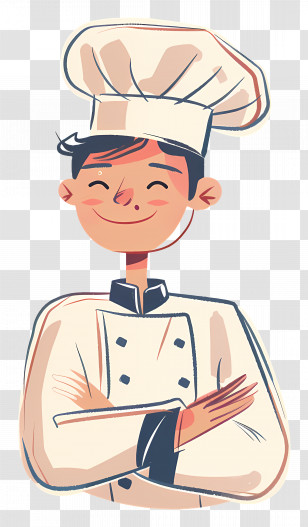 Doodle Chef - Smiling Cartoon Chef Illustration Transparent PNG