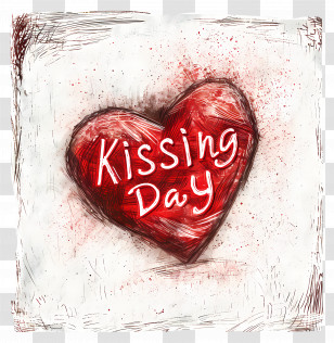 Romance - Kissing Day Heart Illustration Transparent PNG
