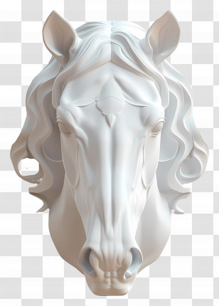 3d Horse Face - White Horse Sculpture Art Transparent PNG
