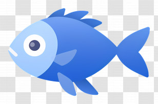 Blue Fish - Blue Cartoon Fish Illustration Transparent PNG