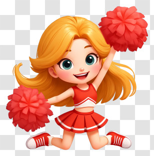 Cheerleader Girl - Cute Cheerleader Girl Transparent PNG