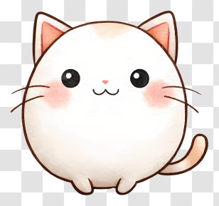 Chubby Cartoon Cat - Chubby Orange Tabby Cat Transparent PNG