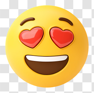 3d Love Emoji - Smiling Emoji With Hearts Transparent PNG