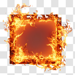 Fire Frame - Frame Made Of Fiery Flames Transparent PNG