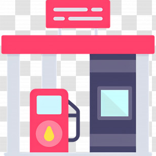 Gas Station - Red Gas Station Transparent PNG